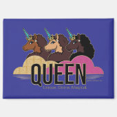 Afro Eenhoorn Queen Trio Design Magneet (Voorkant)