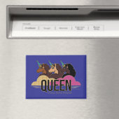 Afro Eenhoorn Queen Trio Design Magneet (Insitu (Vaatwasser))