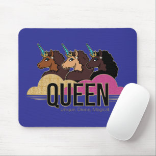 Afro Eenhoorn Queen Trio Design Muismat
