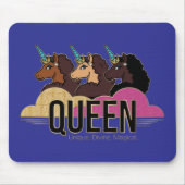 Afro Eenhoorn Queen Trio Design Muismat (Voorkant)