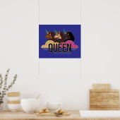Afro Eenhoorn Queen Trio Design Poster (Keuken)