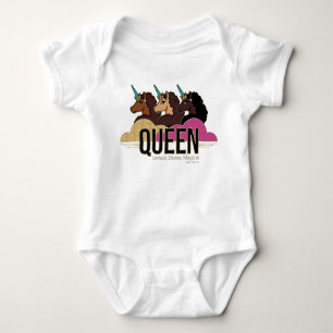 Afro Eenhoorn Queen Trio Design Romper