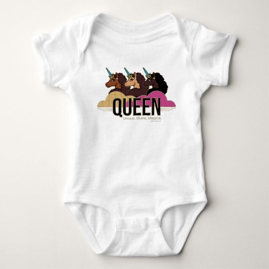 Afro Eenhoorn Queen Trio Design Romper (Voorkant)