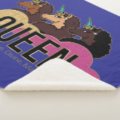 Afro Eenhoorn Queen Trio Design Sherpa Deken (3/4)