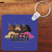 Afro Eenhoorn Queen Trio Design Sleutelhanger (Achterkant)