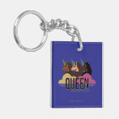 Afro Eenhoorn Queen Trio Design Sleutelhanger (Voorkant Links)