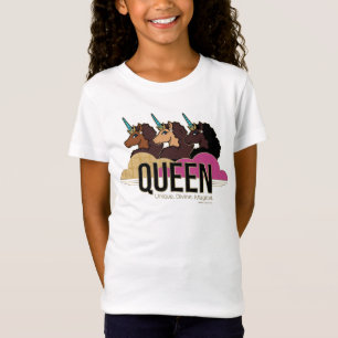 Afro Eenhoorn Queen Trio Design T-shirt