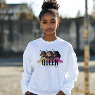 Afro Eenhoorn Queen Trio Design T-shirt