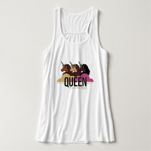 Afro Eenhoorn Queen Trio Design Tanktop (Design voorkant)
