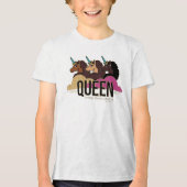 Afro Eenhoorn Queen Trio Design Tri-Blend Shirt (Voorkant)