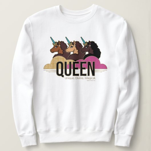 Afro Eenhoorn Queen Trio Design Trui (Design voorkant)