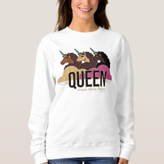 Afro Eenhoorn Queen Trio Design Trui (Voorkant)