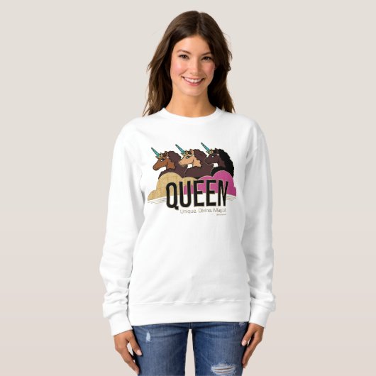 Afro Eenhoorn Queen Trio Design Trui (Voorkant volledig)