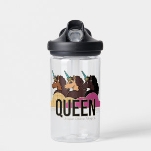 Afro Eenhoorn Queen Trio Design Waterfles