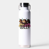 Afro Eenhoorn Queen Trio Design Waterfles (Voorkant)
