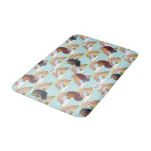 Afro Eenhoorn Regenboog en Harten Patroon Badmat (Gekanteld)