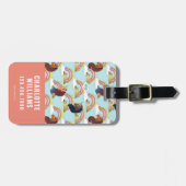 Afro Eenhoorn Regenboog en Harten Patroon Bagagelabel (Voorkant horizontaal)