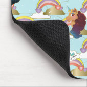 Afro Eenhoorn Regenboog en Harten Patroon Muismat (Hoek)