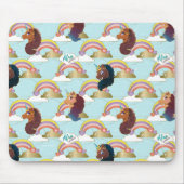 Afro Eenhoorn Regenboog en Harten Patroon Muismat (Voorkant)