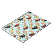 Afro Eenhoorn Regenboog en Harten Patroon Notitieboek (Linkerzijde)