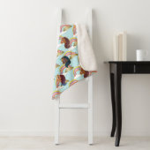 Afro Eenhoorn Regenboog en Harten Patroon Sherpa Deken (In situ)