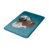 Afro Eenhoorn Trio Heart Design Badmat (Gekanteld)