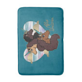 Afro Eenhoorn Trio Heart Design Badmat (Voorkant Verticaal)