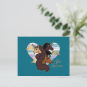 Afro Eenhoorn Trio Heart Design Briefkaart (Staand voorkant)