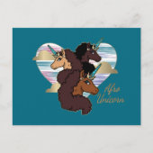 Afro Eenhoorn Trio Heart Design Briefkaart (Voorkant)