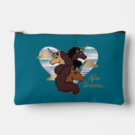 Afro Eenhoorn Trio Heart Design Etui (Voorkant)