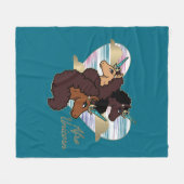 Afro Eenhoorn Trio Heart Design Fleece Deken (Voorkant (Horizontaal))