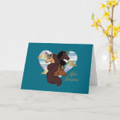 Afro Eenhoorn Trio Heart Design Kaart (Gele Bloem)