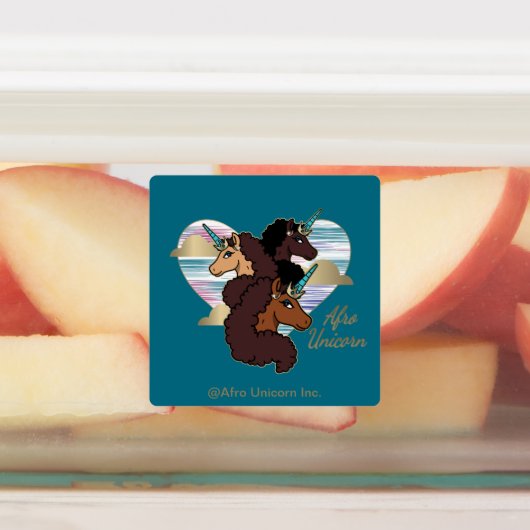 Afro Eenhoorn Trio Heart Design Labels (Aangebracht)