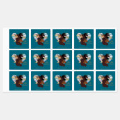 Afro Eenhoorn Trio Heart Design Labels (Vel)