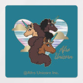 Afro Eenhoorn Trio Heart Design Labels (Design 2)