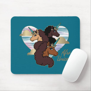 Afro Eenhoorn Trio Heart Design Muismat