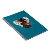 Afro Eenhoorn Trio Heart Design Notitieboek (Rechterzijde)