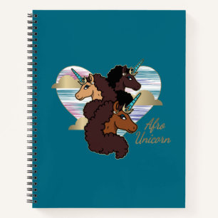 Afro Eenhoorn Trio Heart Design Notitieboek