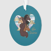 Afro Eenhoorn Trio Heart Design Ornament (voorkant)