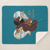 Afro Eenhoorn Trio Heart Design Sherpa Deken (Voorkant (horizontaal))