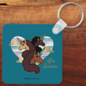 Afro Eenhoorn Trio Heart Design Sleutelhanger (Achterkant)
