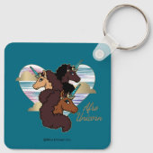 Afro Eenhoorn Trio Heart Design Sleutelhanger (Achterkant)