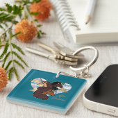 Afro Eenhoorn Trio Heart Design Sleutelhanger (Voorkant Rechts)