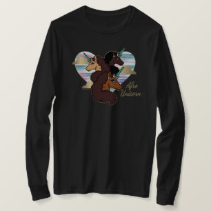 Afro Eenhoorn Trio Heart Design T-shirt