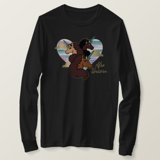 Afro Eenhoorn Trio Heart Design T-shirt (Design voorkant)