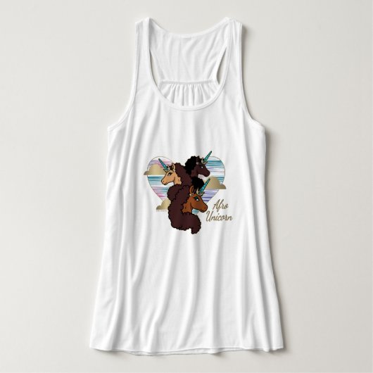 Afro Eenhoorn Trio Heart Design Tanktop (Design voorkant)