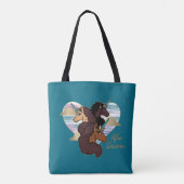 Afro Eenhoorn Trio Heart Design Tote Bag (Achterkant)