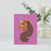 afro-eenhoorn | Uniek Briefkaart (Staand voorkant)