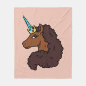 afro-eenhoorn | Uniek Fleece Deken (Voorkant)