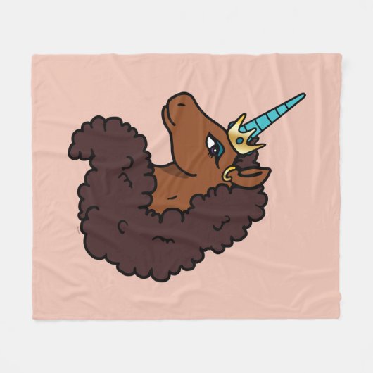 afro-eenhoorn | Uniek Fleece Deken (Voorkant (Horizontaal))